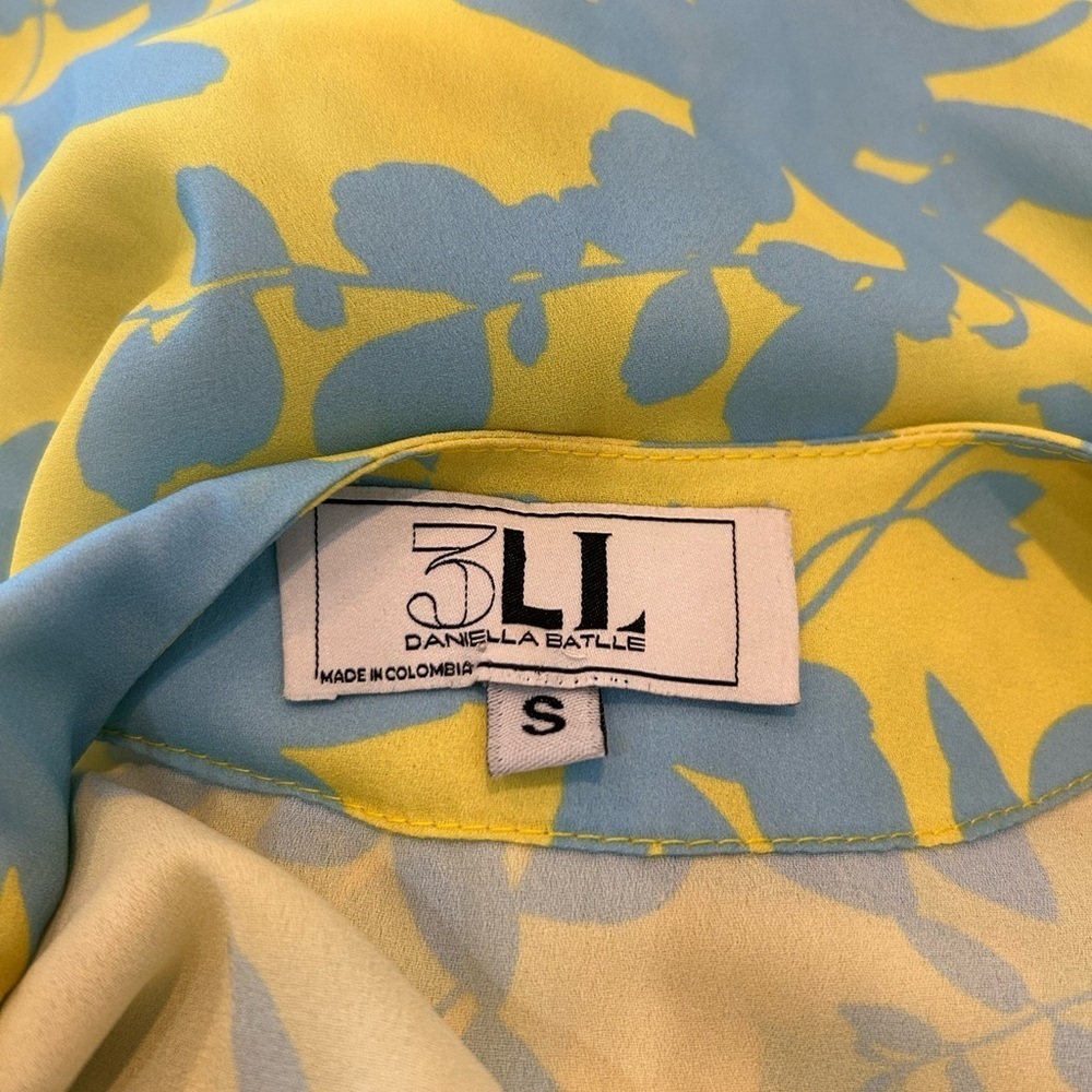 3LL (Colombian brand) Yellow and Blue kimono, size S, GUC Coachella fairy - Picture 2 of 4
